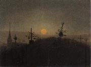 Carl Gustav Carus Cemetery in the Moonlight oil painting artist